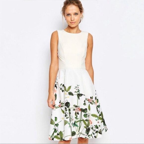 TED BAKER Karoline Secret Trellis Sleeveless Dress - Picture 1 of 13